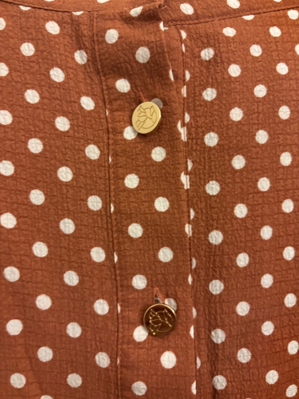 Draper James Rust Brown Polka Dot Skirt - Picture 2 of 4
